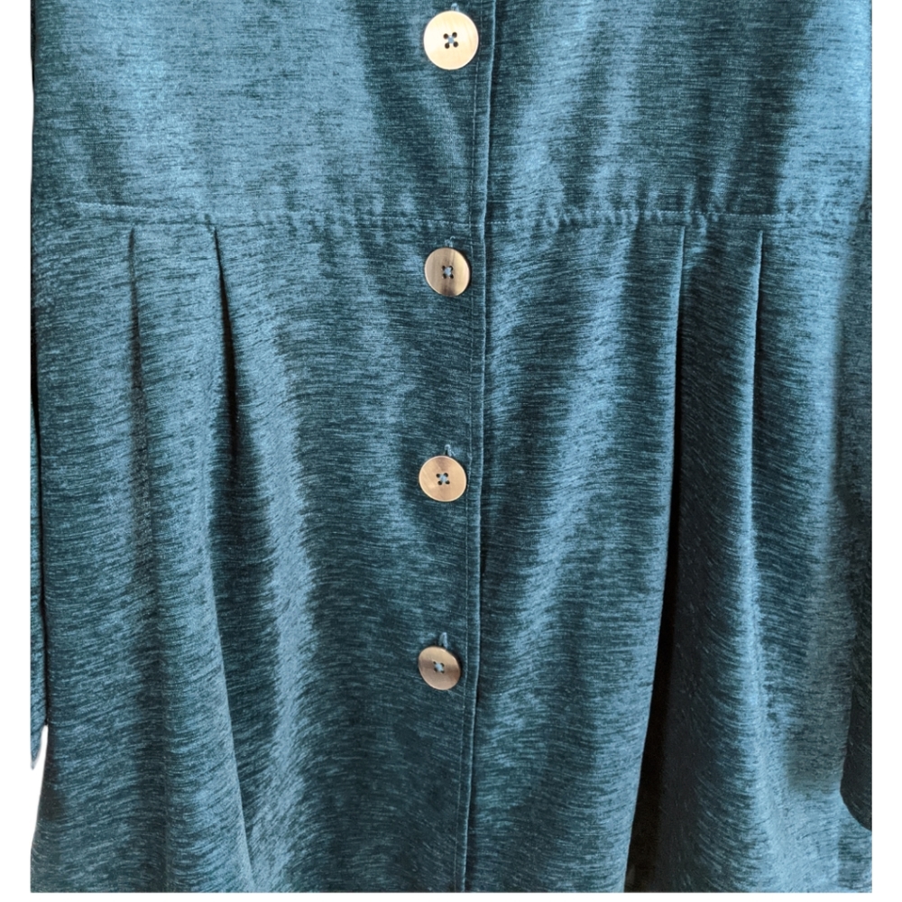 Soft Surroundings Teal Button-Down Women's Top - Picture 5 of 7